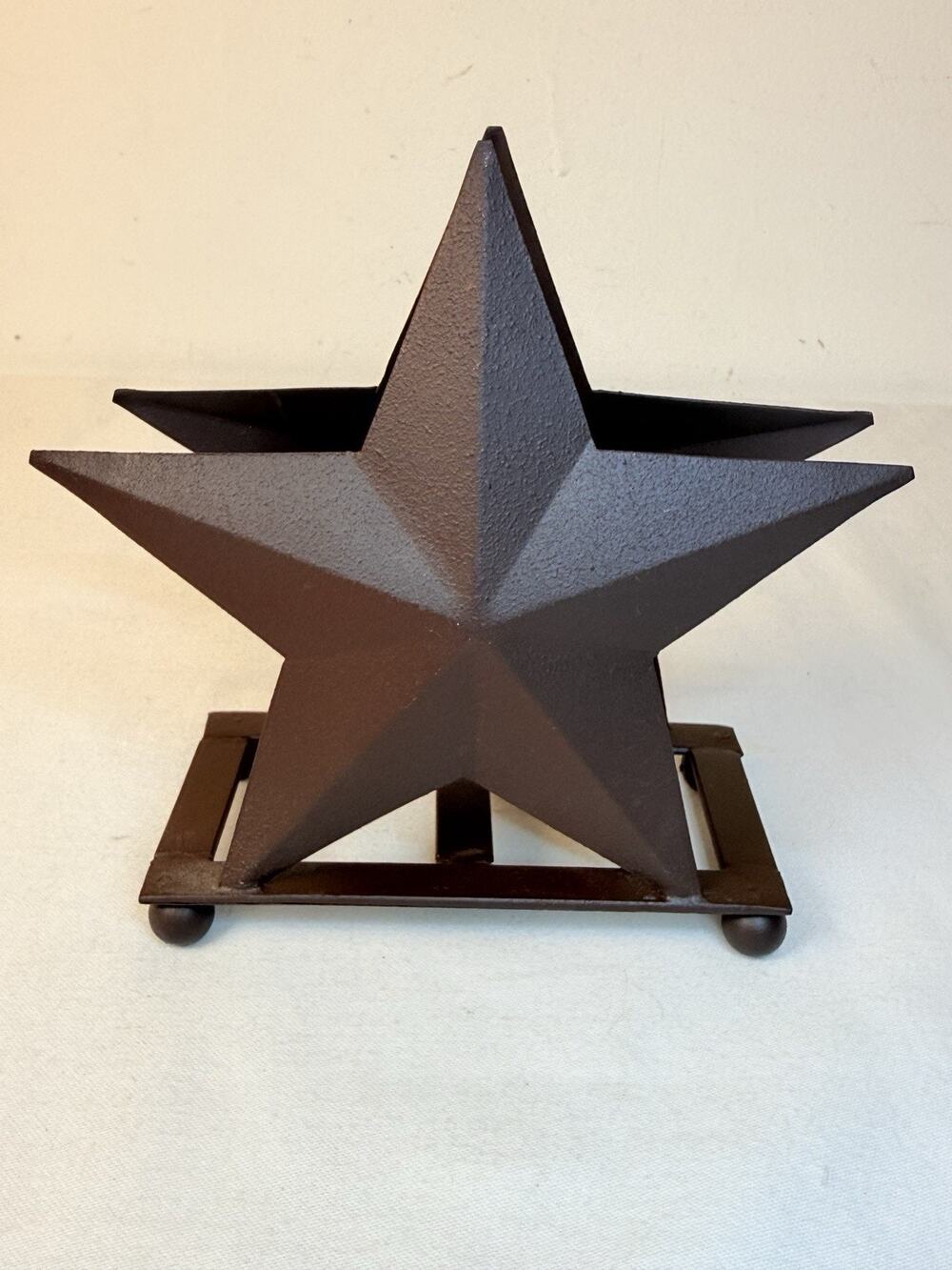 Colonial Tin Works Star Primitive Brown/ Black Napkin Holder Country Fsrmhouse